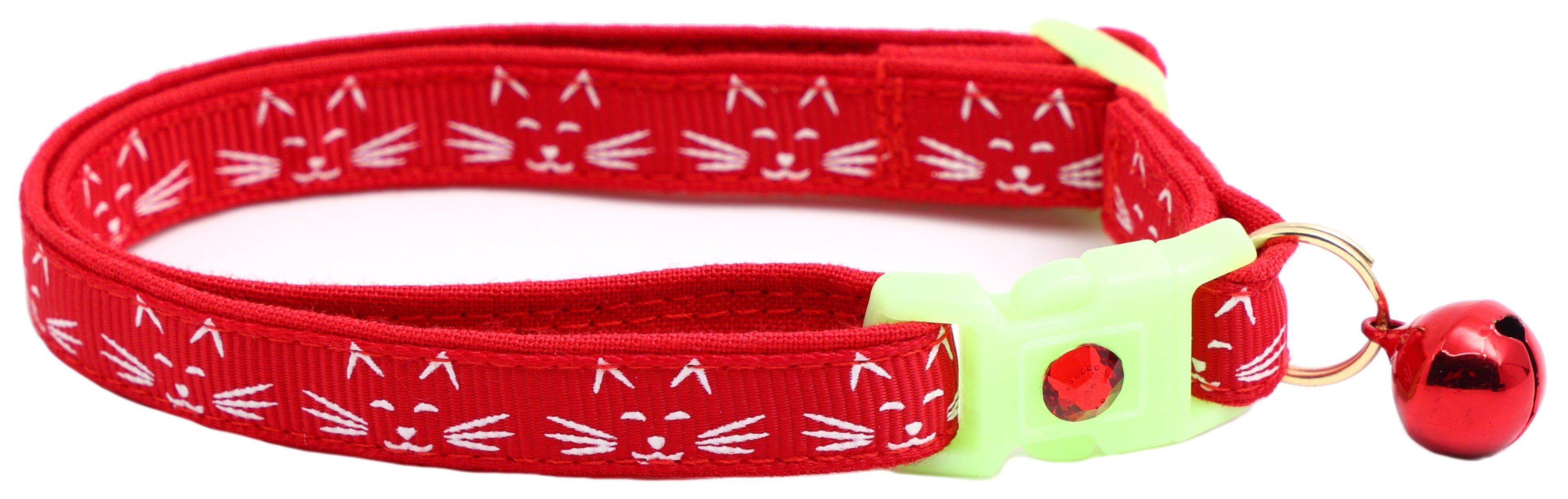 Glowing Cat Faces Breakaway Cat Collar