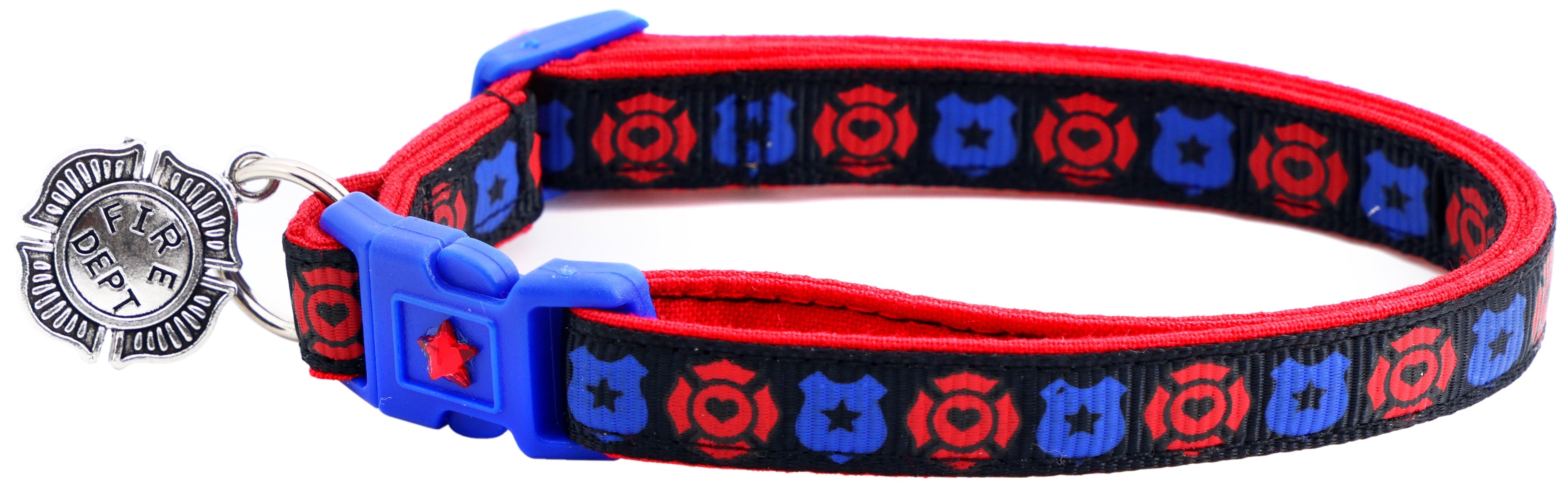Fire and Police Badges Cat Collar