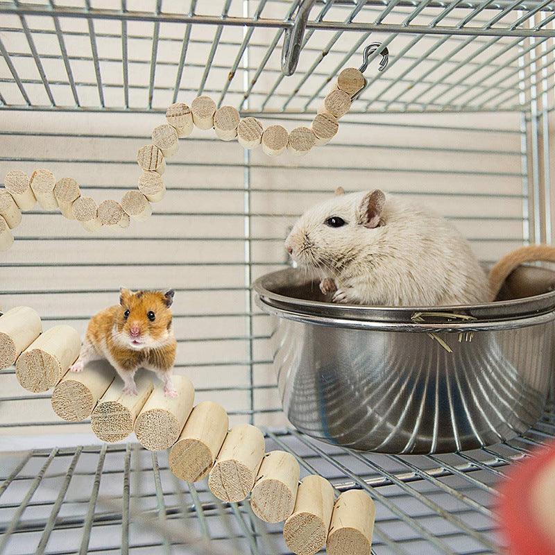 Colorful Wooden Hamster Climbing Ladder Toy