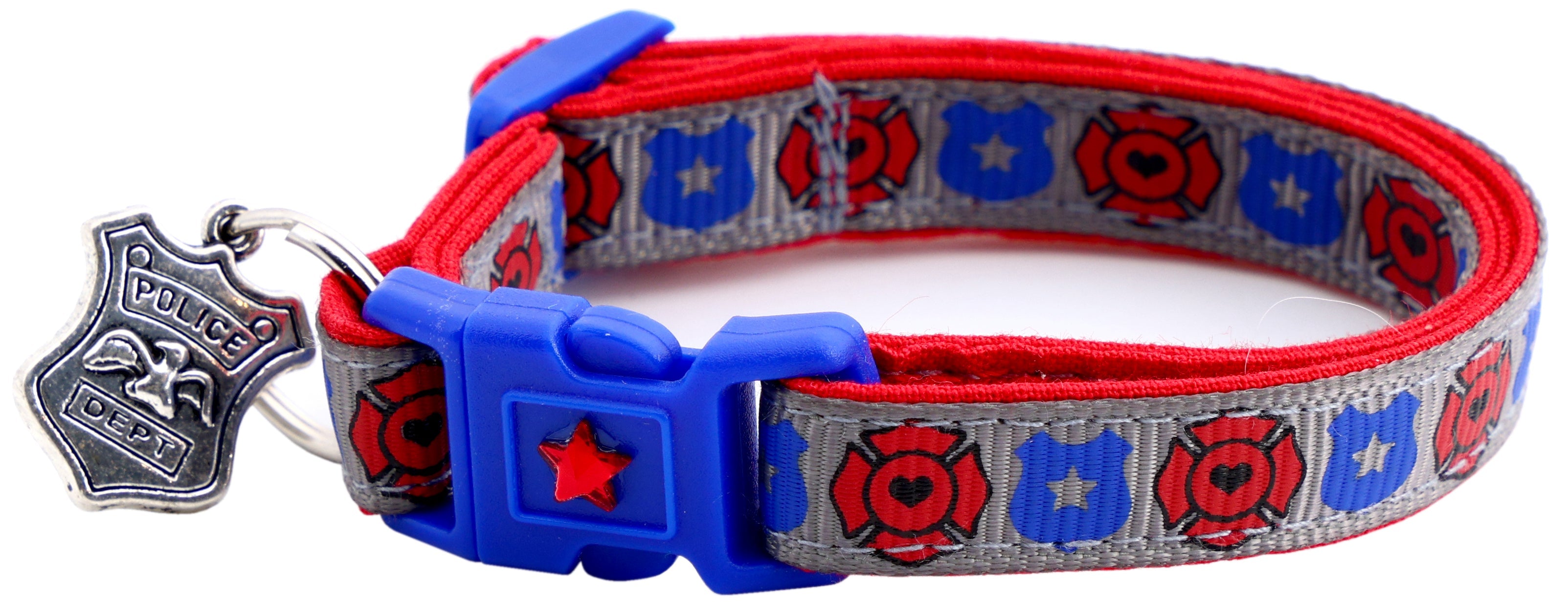 Fire and Police Badges Cat Collar