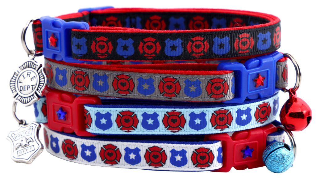 Fire and Police Badges Cat Collar